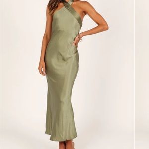 Petal & Pup green crossover midi dress